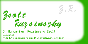 zsolt ruzsinszky business card